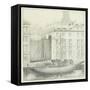 Quayside, Newcastle (Pencil on Card)-John R. Henderson-Framed Stretched Canvas