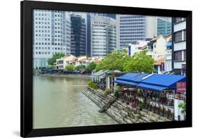 Quayside Restaurants in Boat Quay, Singapore, Southeast Asia, Asia-Fraser Hall-Framed Photographic Print