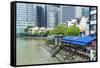 Quayside Restaurants in Boat Quay, Singapore, Southeast Asia, Asia-Fraser Hall-Framed Stretched Canvas