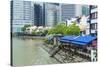 Quayside Restaurants in Boat Quay, Singapore, Southeast Asia, Asia-Fraser Hall-Stretched Canvas