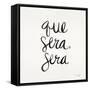 Que Sera Sera Black on White-Cat Coquillette-Framed Stretched Canvas