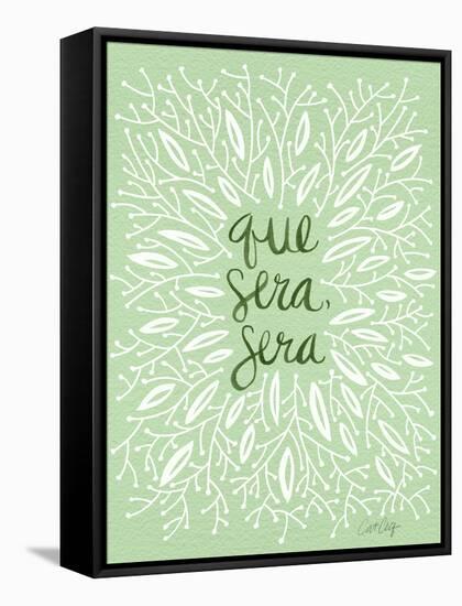 Que Sera Sera Mint-Cat Coquillette-Framed Stretched Canvas