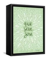 Que Sera Sera Mint-Cat Coquillette-Framed Stretched Canvas