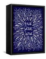 Que Sera Sera Navy-Cat Coquillette-Framed Stretched Canvas