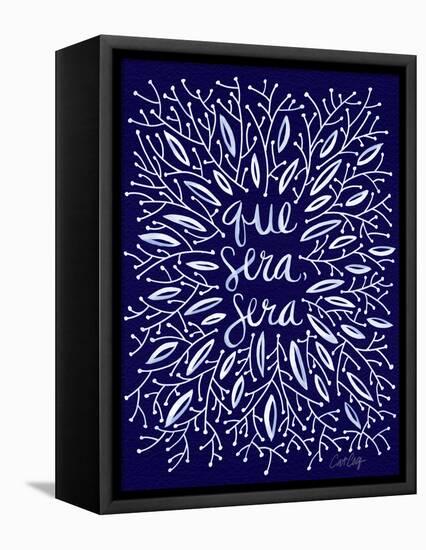 Que Sera Sera Navy-Cat Coquillette-Framed Stretched Canvas