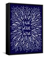 Que Sera Sera Navy-Cat Coquillette-Framed Stretched Canvas