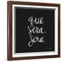 Que Sera Sera - White on Black-Cat Coquillette-Framed Giclee Print