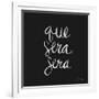 Que Sera Sera - White on Black-Cat Coquillette-Framed Giclee Print