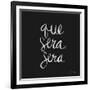 Que Sera Sera - White on Black-Cat Coquillette-Framed Giclee Print