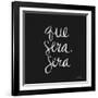 Que Sera Sera White on Black-Cat Coquillette-Framed Giclee Print