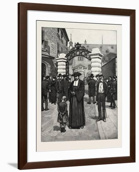 Quebec, at the Gate of Laval University, Canada, Nineteenth Century-null-Framed Giclee Print