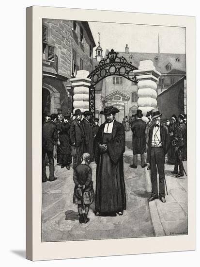 Quebec, at the Gate of Laval University, Canada, Nineteenth Century-null-Stretched Canvas