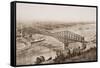 Quebec Bridge over the St. Lawrence River, Canada, Illustration from 'The Outline of History' by…-English School-Framed Stretched Canvas