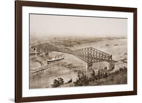 Quebec Bridge over the St. Lawrence River, Canada, Illustration from 'The Outline of History' by…-English School-Framed Giclee Print