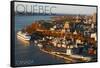 Quebec, Canada - Aerial-Lantern Press-Framed Stretched Canvas