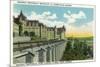 Quebec, Canada - Chateau Frontenac Overlooking Lower Town Scene-Lantern Press-Mounted Art Print