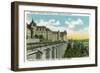 Quebec, Canada - Chateau Frontenac Overlooking Lower Town Scene-Lantern Press-Framed Art Print