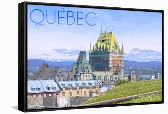 Quebec, Canada - Chateau Frontenac-Lantern Press-Framed Stretched Canvas