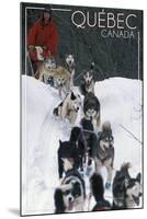 Quebec, Canada - Dogsled Scene-Lantern Press-Mounted Art Print