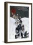 Quebec, Canada - Dogsled Scene-Lantern Press-Framed Art Print