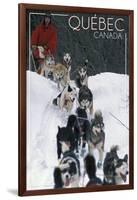 Quebec, Canada - Dogsled Scene-Lantern Press-Framed Art Print