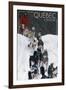 Quebec, Canada - Dogsled Scene-Lantern Press-Framed Art Print