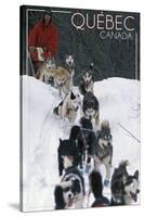 Quebec, Canada - Dogsled Scene-Lantern Press-Stretched Canvas