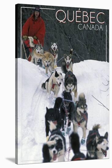 Quebec, Canada - Dogsled Scene-Lantern Press-Stretched Canvas