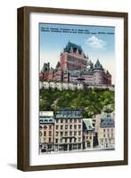 Quebec, Canada, Exterior View of the Chateau Frontenac from Lower Town-Lantern Press-Framed Art Print
