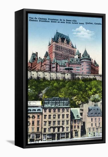 Quebec, Canada, Exterior View of the Chateau Frontenac from Lower Town-Lantern Press-Framed Stretched Canvas