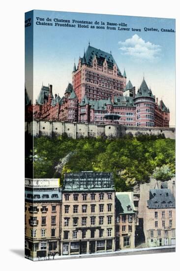 Quebec, Canada, Exterior View of the Chateau Frontenac from Lower Town-Lantern Press-Stretched Canvas