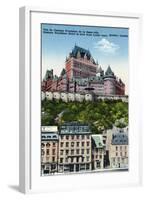 Quebec, Canada, Exterior View of the Chateau Frontenac from Lower Town-Lantern Press-Framed Art Print