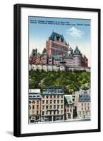 Quebec, Canada, Exterior View of the Chateau Frontenac from Lower Town-Lantern Press-Framed Art Print