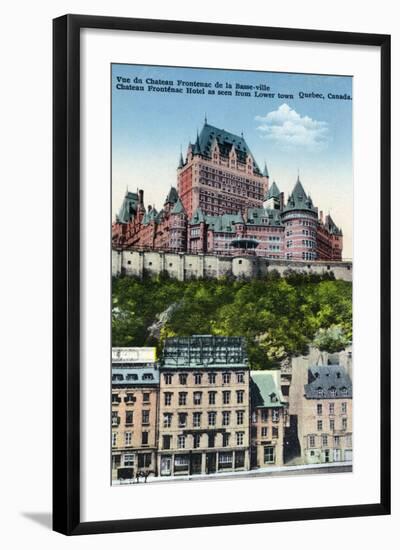 Quebec, Canada, Exterior View of the Chateau Frontenac from Lower Town-Lantern Press-Framed Art Print