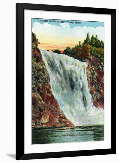 Quebec, Canada - Montmorency Falls Scene-Lantern Press-Framed Art Print