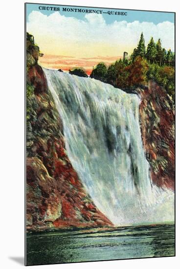 Quebec, Canada - Montmorency Falls Scene-Lantern Press-Mounted Art Print