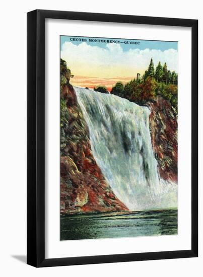 Quebec, Canada - Montmorency Falls Scene-Lantern Press-Framed Art Print