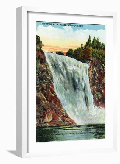 Quebec, Canada - Montmorency Falls Scene-Lantern Press-Framed Art Print