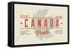 Quebec, Canada Pride - Gray Maple Leaf Typography-Lantern Press-Framed Stretched Canvas