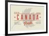 Quebec, Canada Pride - Gray Maple Leaf Typography-Lantern Press-Framed Art Print