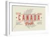 Quebec, Canada Pride - Gray Maple Leaf Typography-Lantern Press-Framed Art Print