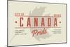 Quebec, Canada Pride - Gray Maple Leaf Typography-Lantern Press-Mounted Art Print