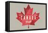 Quebec, Canada Pride - Red Maple Leaf Typography-Lantern Press-Framed Stretched Canvas