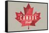 Quebec, Canada Pride - Red Maple Leaf Typography-Lantern Press-Framed Stretched Canvas