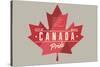 Quebec, Canada Pride - Red Maple Leaf Typography-Lantern Press-Stretched Canvas