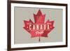 Quebec, Canada Pride - Red Maple Leaf Typography-Lantern Press-Framed Art Print