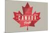 Quebec, Canada Pride - Red Maple Leaf Typography-Lantern Press-Mounted Art Print