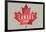 Quebec, Canada Pride - Red Maple Leaf Typography-Lantern Press-Framed Art Print