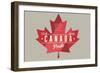 Quebec, Canada Pride - Red Maple Leaf Typography-Lantern Press-Framed Art Print