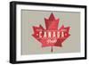 Quebec, Canada Pride - Red Maple Leaf Typography-Lantern Press-Framed Art Print
